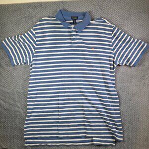 Polo Jeans Co Ralph Lauren Striped Polo Shirt Mens XL Tall Blue White 3XT